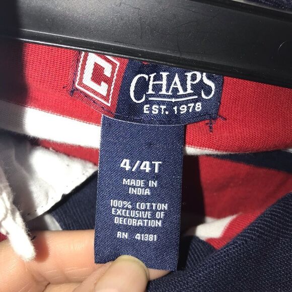 Chaps Long Sleeve Striped Collard Rugby T-Shirt - Picture 3 of 4